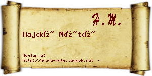 Hajdú Máté névjegykártya